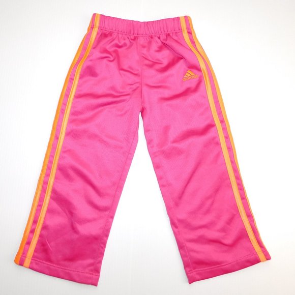 Girls 3T Adidas Pink Orange Track Pant - Picture 1 of 5